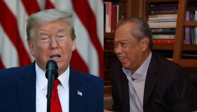 U.S. President Donald Trump and Prime Minister Tan Sri Muhyiddin Yassin