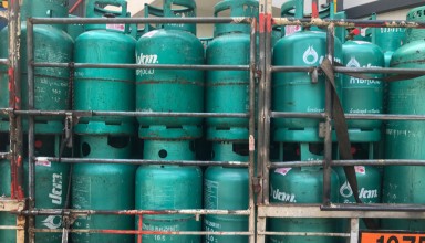 Gas cylinders tank on transport and storage truck in Thailand