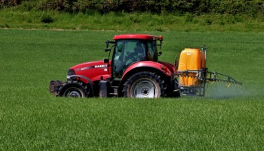 Farmer threw pesticide on the field