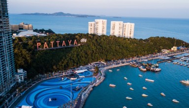 Aerial view of Pattaya beach in Thailand