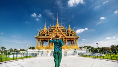 Tourist in Thai Royal Dusit Palace, Bangkok, Thailand