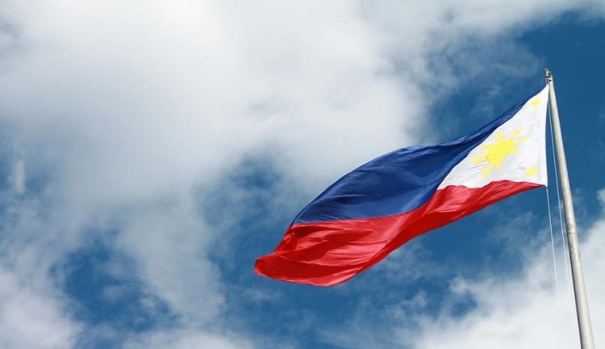 Philippines Flag shuttles in the air