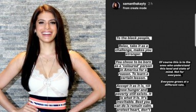 Samantha Katie James made a series of inflammatory remarks on the Black Lives Matter