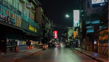 Shops were closed due to night curfew in bangkok