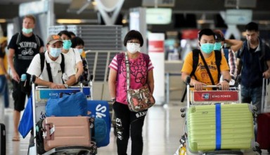 Thailand people came out of airport