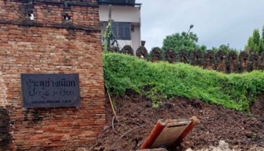 Thailand's 750-year-old city wall falls due to rainstorm