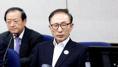 ex president lee myung bak appears at first court hearing