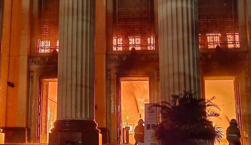 manila central post office engulfed in massive fire, heritage site at risk